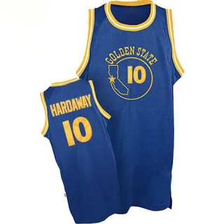 Men's Tim Hardaway Golden State Warriors Royal Blue Authentic New Throwback 2017 The Finals Patch Jersey