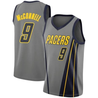 Men's T.J. McConnell Indiana Pacers Gray Swingman 2018/19 Jersey - City Edition
