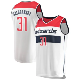 Men's Tomas Satoransky Washington Wizards White Fast Break Jersey - Association Edition