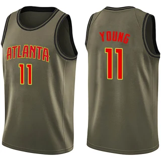 Men's Trae Young Atlanta Hawks Green Swingman Salute to Service Jersey