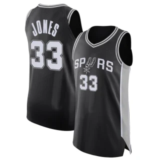 Men's Tre Jones San Antonio Spurs Black Authentic Jersey - Icon Edition
