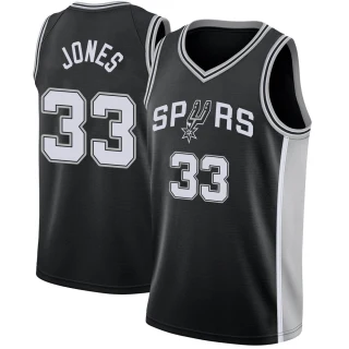Men's Tre Jones San Antonio Spurs Black Swingman Jersey - Icon Edition