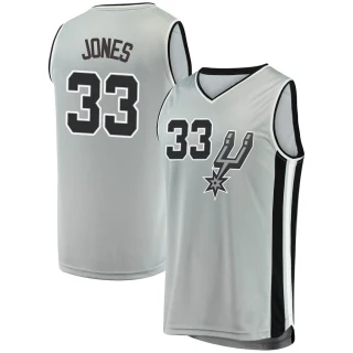 Men's Tre Jones San Antonio Spurs Fast Break Silver Jersey - Statement Edition