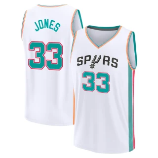 Men's Tre Jones San Antonio Spurs White Fast Break 2021/22 Replica City Edition Jersey