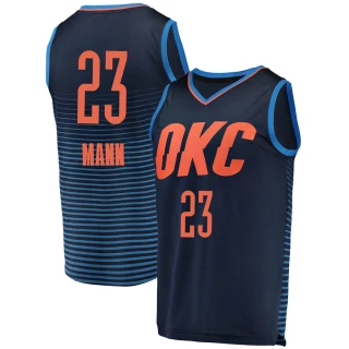 Men's Tre Mann Oklahoma City Thunder Navy Fast Break Replica Jersey - Statement Edition