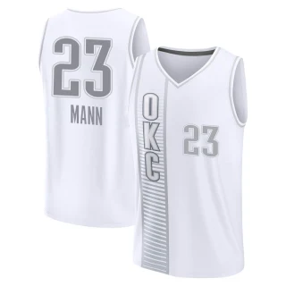 Men's Tre Mann Oklahoma City Thunder White Fast Break 2021/22 Replica City Edition Jersey