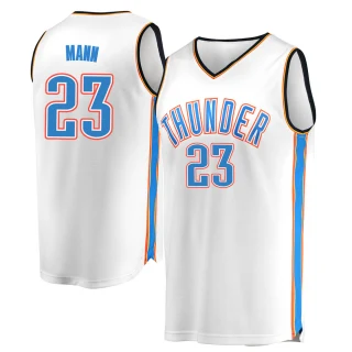 Men's Tre Mann Oklahoma City Thunder White Fast Break Replica Jersey - Association Edition