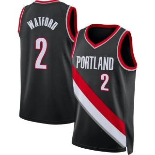 Men's Trendon Watford Portland Trail Blazers Black Swingman 2021/22 Diamond Icon Edition Jersey