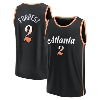 Men's Trent Forrest Atlanta Hawks Black Fast Break 2022/23 City Edition Jersey