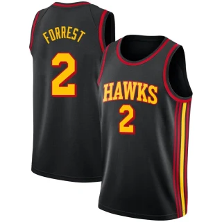 Men's Trent Forrest Atlanta Hawks Black Swingman Jordan Brand Jersey - Statement Edition