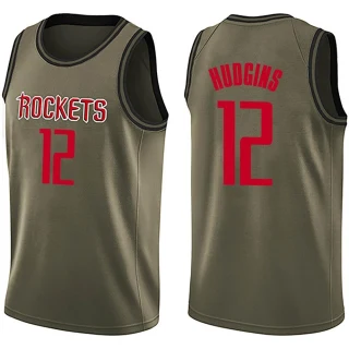 Men's Trevor Hudgins Houston Rockets Green Swingman Salute to Service Jersey