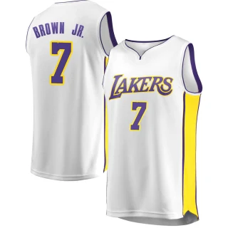 Men's Troy Brown Jr. Los Angeles Lakers White Fast Break Jersey - Association Edition