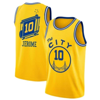 Men's Ty Jerome Golden State Warriors Gold Swingman Hardwood Classics Jersey - The City Classic Edition