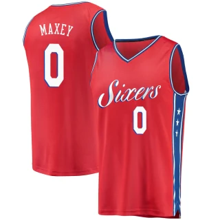 Men's Tyrese Maxey Philadelphia 76ers Red Fast Break Jersey - Statement Edition