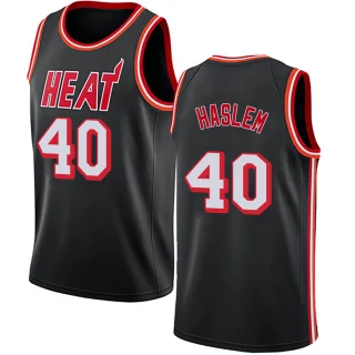 Men's Udonis Haslem Miami Heat Black Swingman Fashion Hardwood Classics Jersey