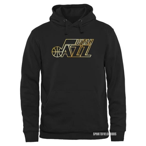 Men's Utah Jazz Gold Collection Pullover Hoodie - Black