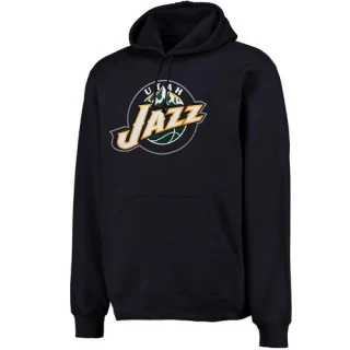 Men's Utah Jazz Navy adidas Logo Pullover Hoodie Sweatshirt -
