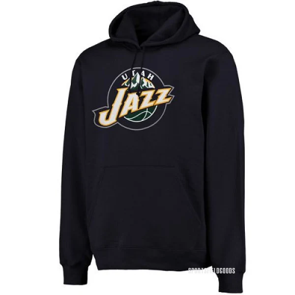 Men's Utah Jazz Navy adidas Logo Pullover Hoodie Sweatshirt -