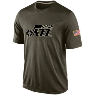 Men's Utah Jazz Olive Salute To Service KO Performance Dri-FIT T-Shirt