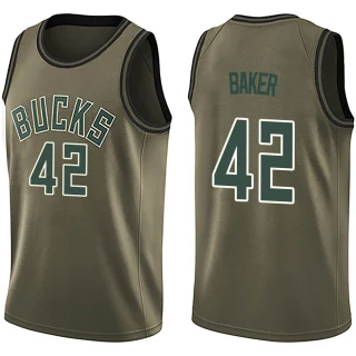 Men's Vin Baker Milwaukee Bucks Green Swingman Salute to Service Jersey