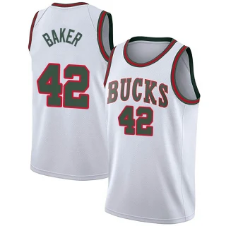 Men's Vin Baker Milwaukee Bucks White Swingman Fashion Hardwood Classics Jersey