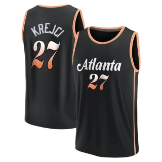 Men's Vit Krejci Atlanta Hawks Black Fast Break 2022/23 City Edition Jersey