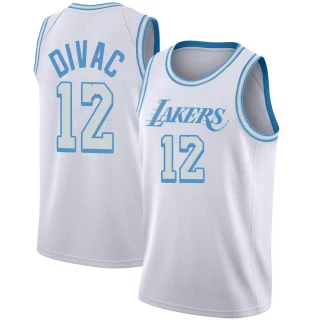 Men's Vlade Divac Los Angeles Lakers White Swingman 2020/21 Jersey - City Edition