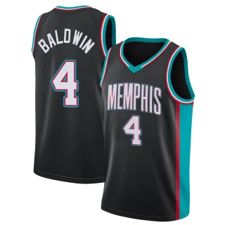 Men's Wade Baldwin Memphis Grizzlies Black Swingman 2020/21 Hardwood Classics Jersey