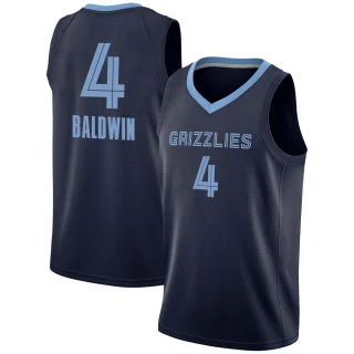 Men's Wade Baldwin Memphis Grizzlies Navy Swingman 2020/21 Jersey - Icon Edition