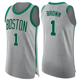 Men's Walter Brown Boston Celtics Brown Swingman Gray Jersey - City Edition