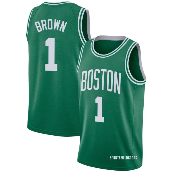 Men's Walter Brown Boston Celtics Green Swingman Jersey - Icon Edition
