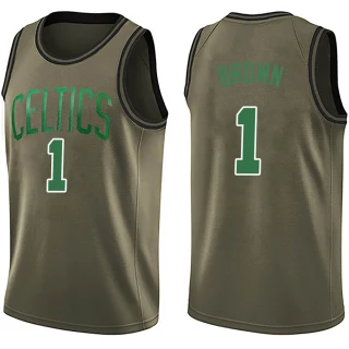 Men's Walter Brown Boston Celtics Green Swingman Salute to Service Jersey