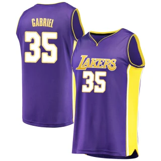 Men's Wenyen Gabriel Los Angeles Lakers Purple Fast Break Jersey - Statement Edition