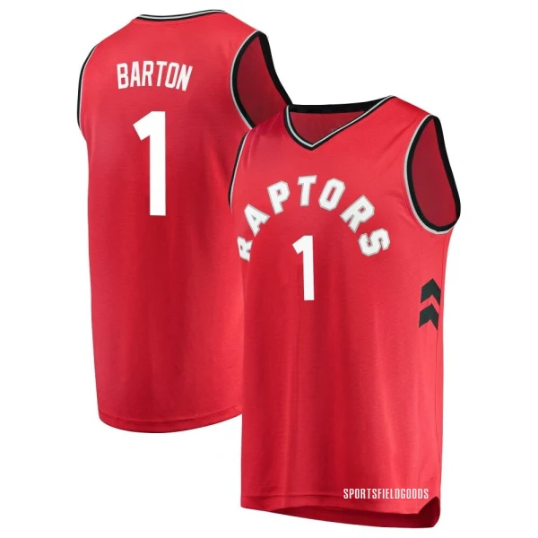 Men's Will Barton Toronto Raptors Red Fast Break Jersey - Icon Edition