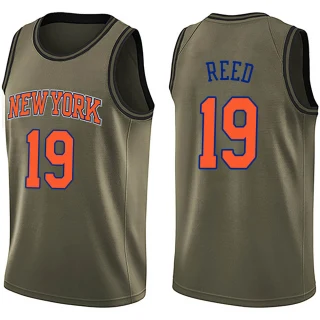 Men's Willis Reed New York Knicks Green Swingman Salute to Service Jersey