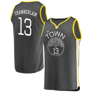 Men's Wilt Chamberlain Golden State Warriors Gold Fast Break Charcoal Jersey - Statement Edition