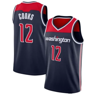 Men's Xavier Cooks Washington Wizards Navy Swingman Jersey - Statement Edition