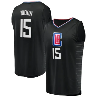 Men's Xavier Moon Los Angeles Clippers Black Fast Break Jersey - Statement Edition