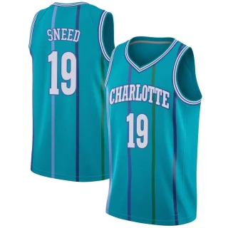 Men's Xavier Sneed Charlotte Hornets Aqua Swingman Jordan Brand Hardwood Classics Jersey