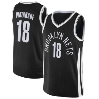 Men's Yuta Watanabe Brooklyn Nets Black Swingman Jersey - City Edition