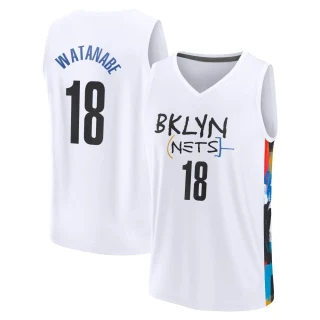 Men's Yuta Watanabe Brooklyn Nets White Fast Break 2022/23 City Edition Jersey