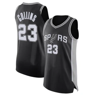 Men's Zach Collins San Antonio Spurs Black Authentic Jersey - Icon Edition
