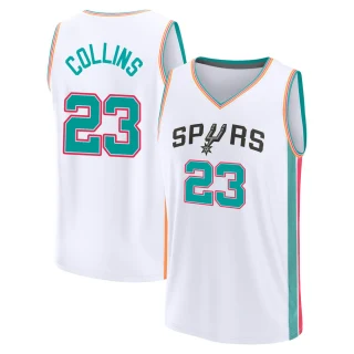 Men's Zach Collins San Antonio Spurs White Fast Break 2021/22 Replica City Edition Jersey