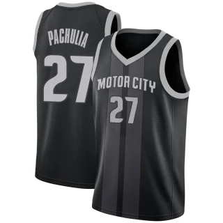 Men's Zaza Pachulia Detroit Pistons Black Swingman 2018/19 Jersey - City Edition