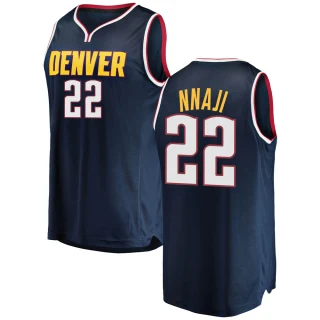 Men's Zeke Nnaji Denver Nuggets Navy Fast Break 2018/19 Jersey - Icon Edition