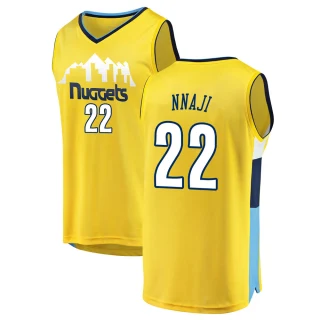 Men's Zeke Nnaji Denver Nuggets Yellow Fast Break Jersey - Statement Edition