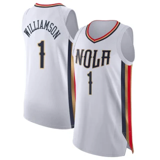 Men's Zion Williamson New Orleans Pelicans White Authentic 2021/22 City Edition Jersey