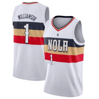 Men's Zion Williamson New Orleans Pelicans White Swingman 2018/19 Jersey - Earned Edition