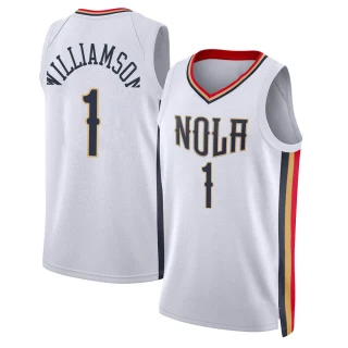 Men's Zion Williamson New Orleans Pelicans White Swingman 2021/22 City Edition Jersey