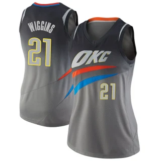 Women's Aaron Wiggins Oklahoma City Thunder Gray Swingman Jersey - City Edition